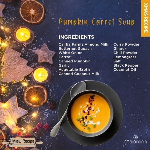 Plant-based Christmas Recipe: Pumpkin Carrot Soup